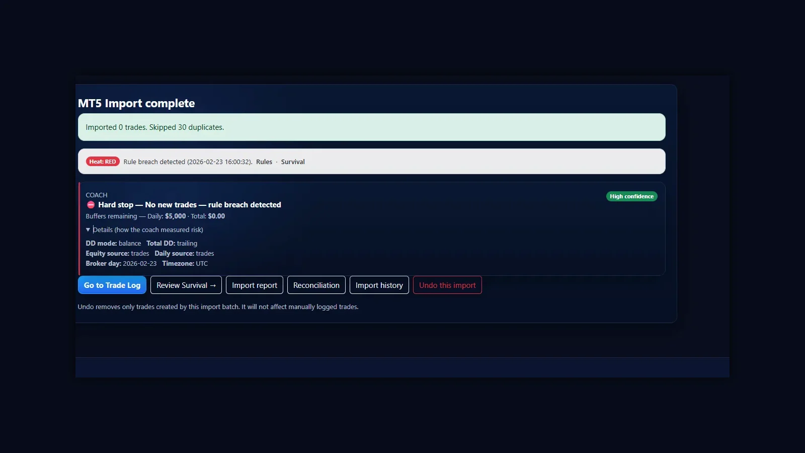 Compliance verdict screenshot 2